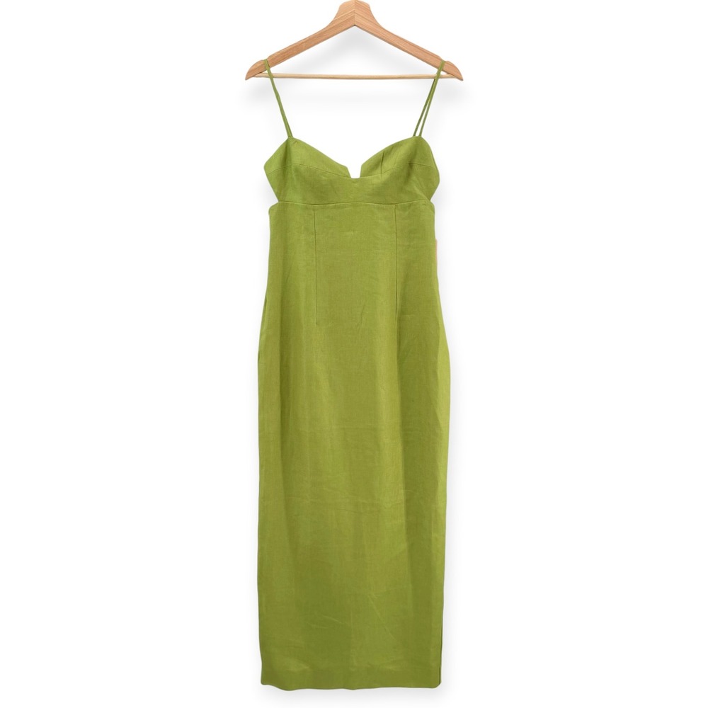 NWT o.p.t Indy Linen Dress in Grass Green - Size 6 - Picture 4 of 10